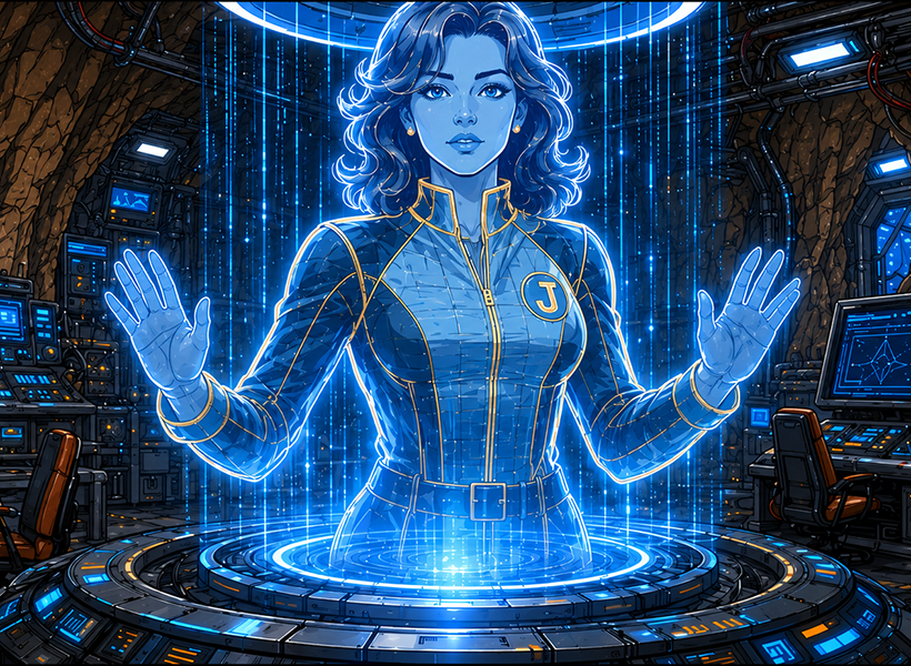 J.E.N.N. on the bridge of the Jupiter-01